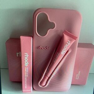 Apple Pink Phone Case with Lip Gloss
